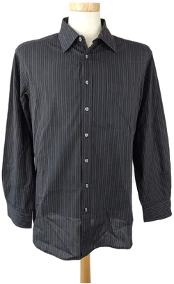 Charles Vögele Herrenhemd, schwarz/beere - Gr. L - Bild 1