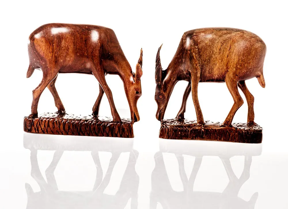Gazelle/Antilope aus Holz - 2er Set – Bild 3