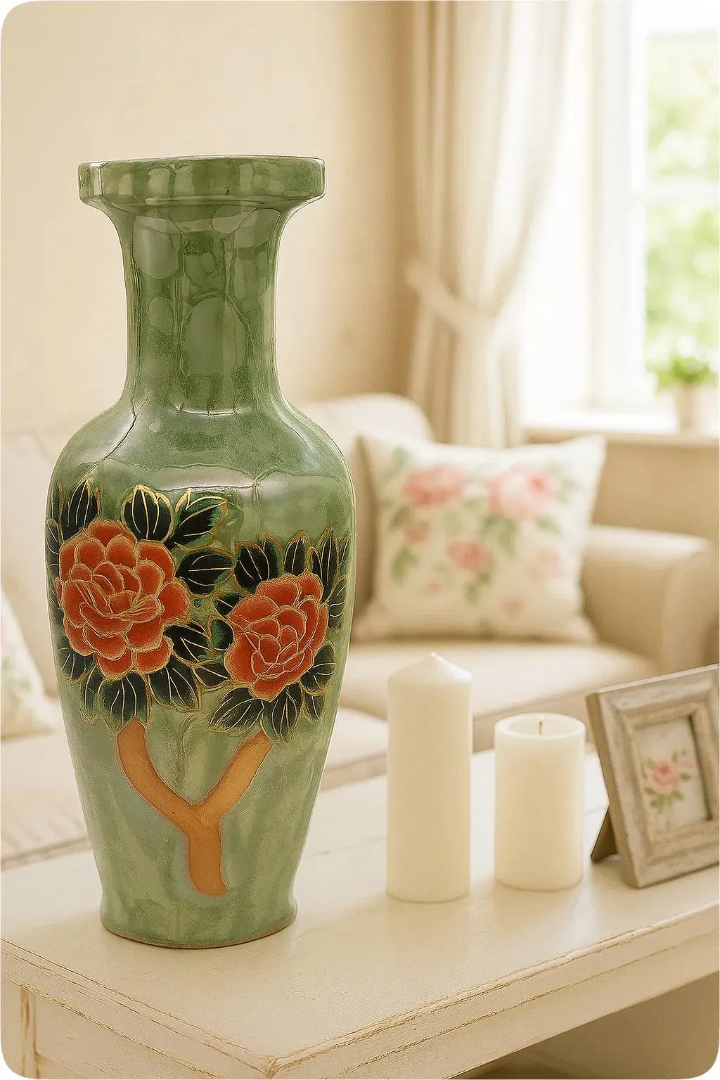Vase mit Blumenmotiv - Bild 1