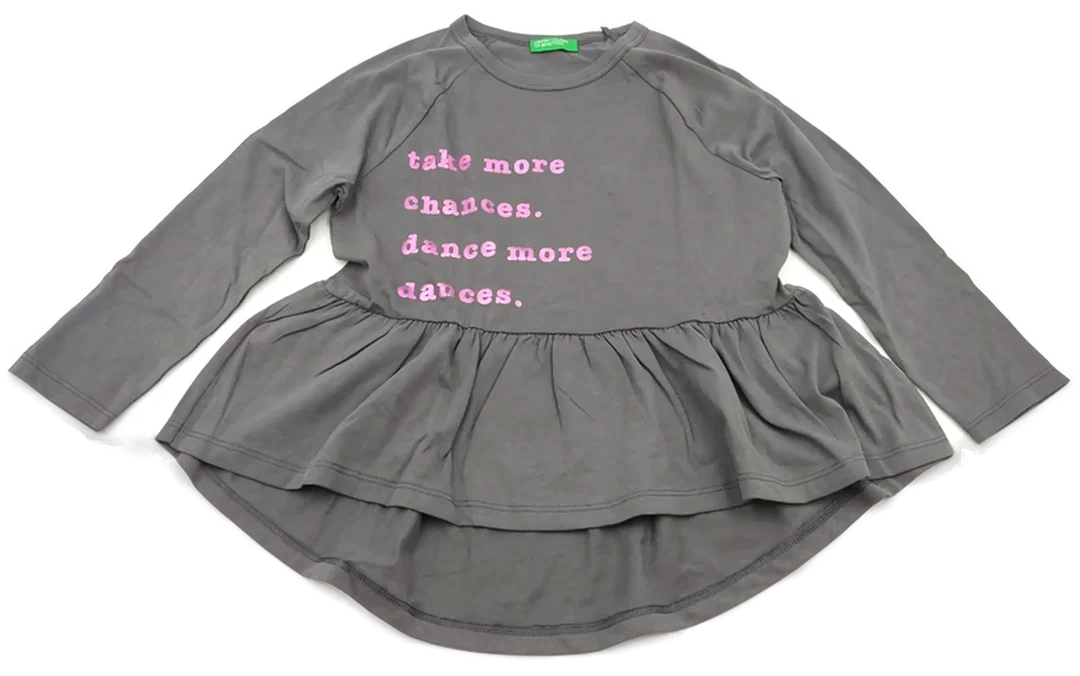 United Colors of Benetton Kinderkleid grau Gr. XS - Bild 1