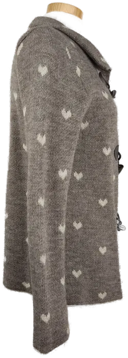 Damen Jacke graubraun mit Herzchen - L/40 - Bild 3