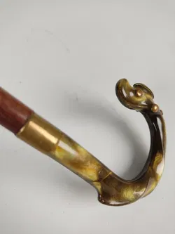 Vintage-Flanierschirm / Sonnenschirm / Damenschirm - schwarz mit ausgefallenem Griff - Bild 6