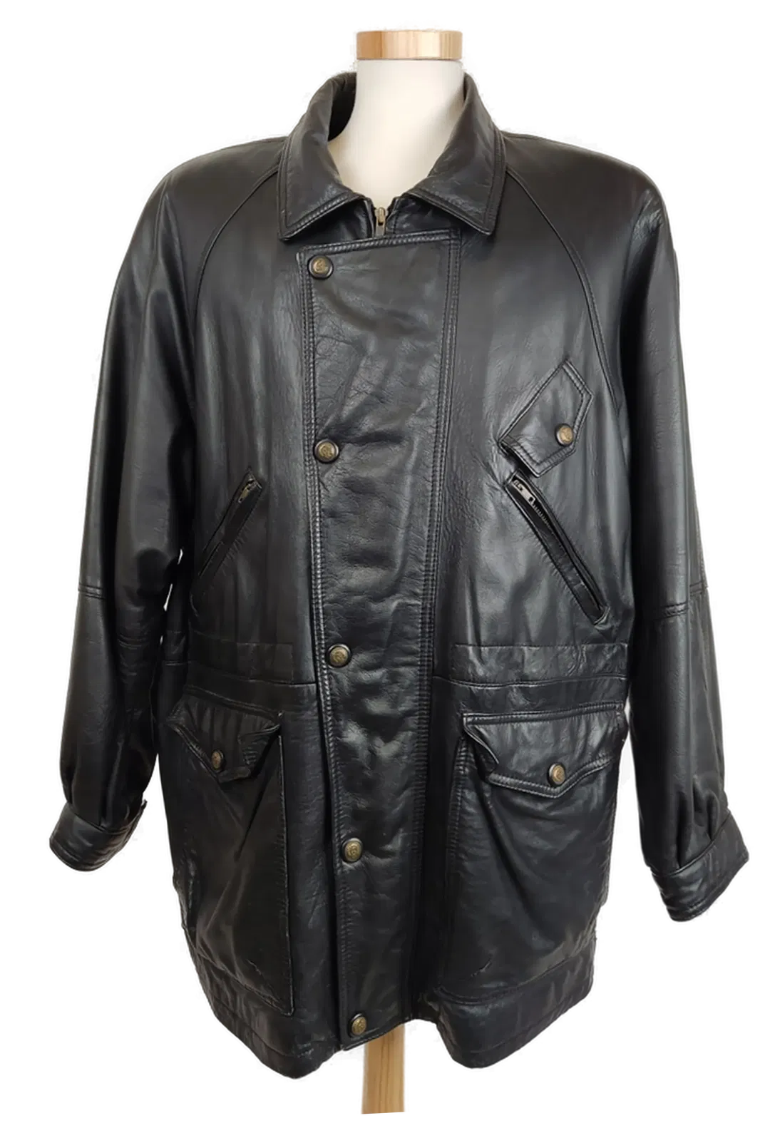 Paco Calvari Herren Lammnappa Lederjacke schwarz Gr. 50/52 - Bild 4