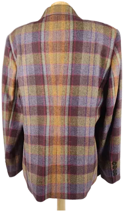 Basler Damenblazer kariert mit Kunstleder-Applikationen an den Taschen - XL/42 - Bild 2
