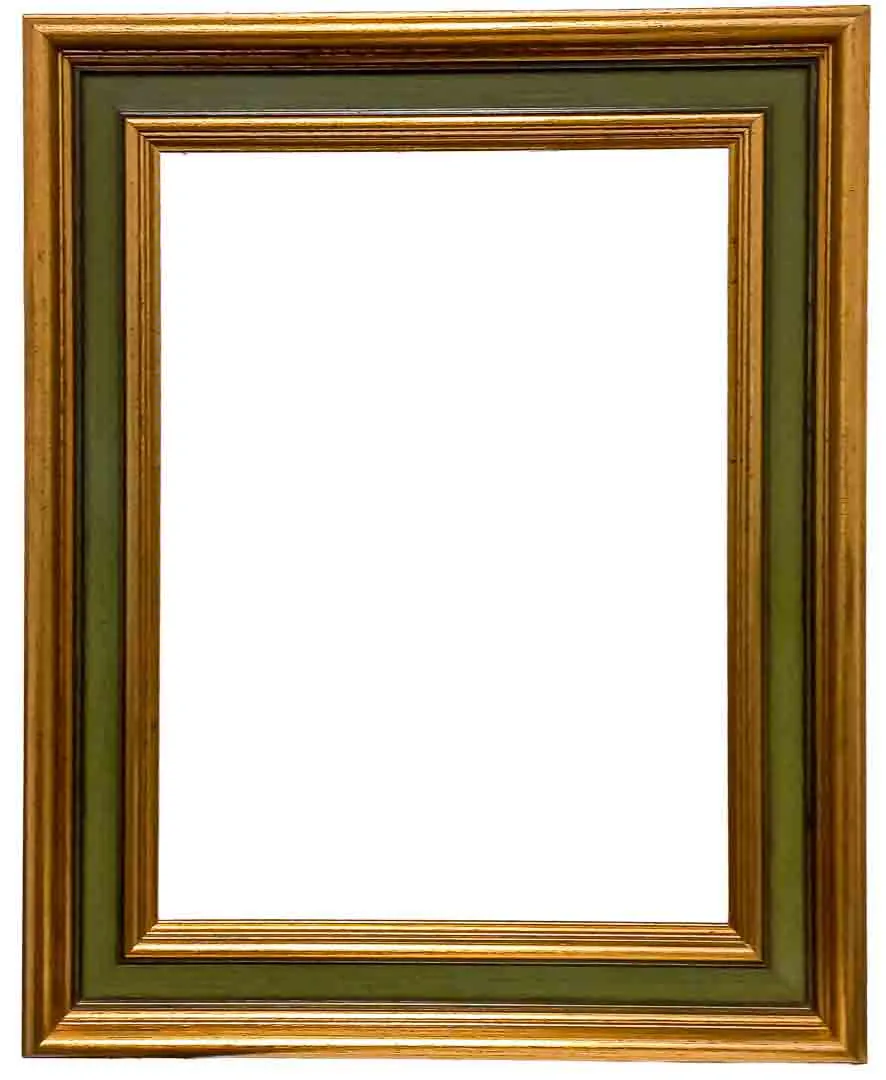 Klassischer Galerie-Bilderrahmen in Gold & Salbeigrün - Bild 1