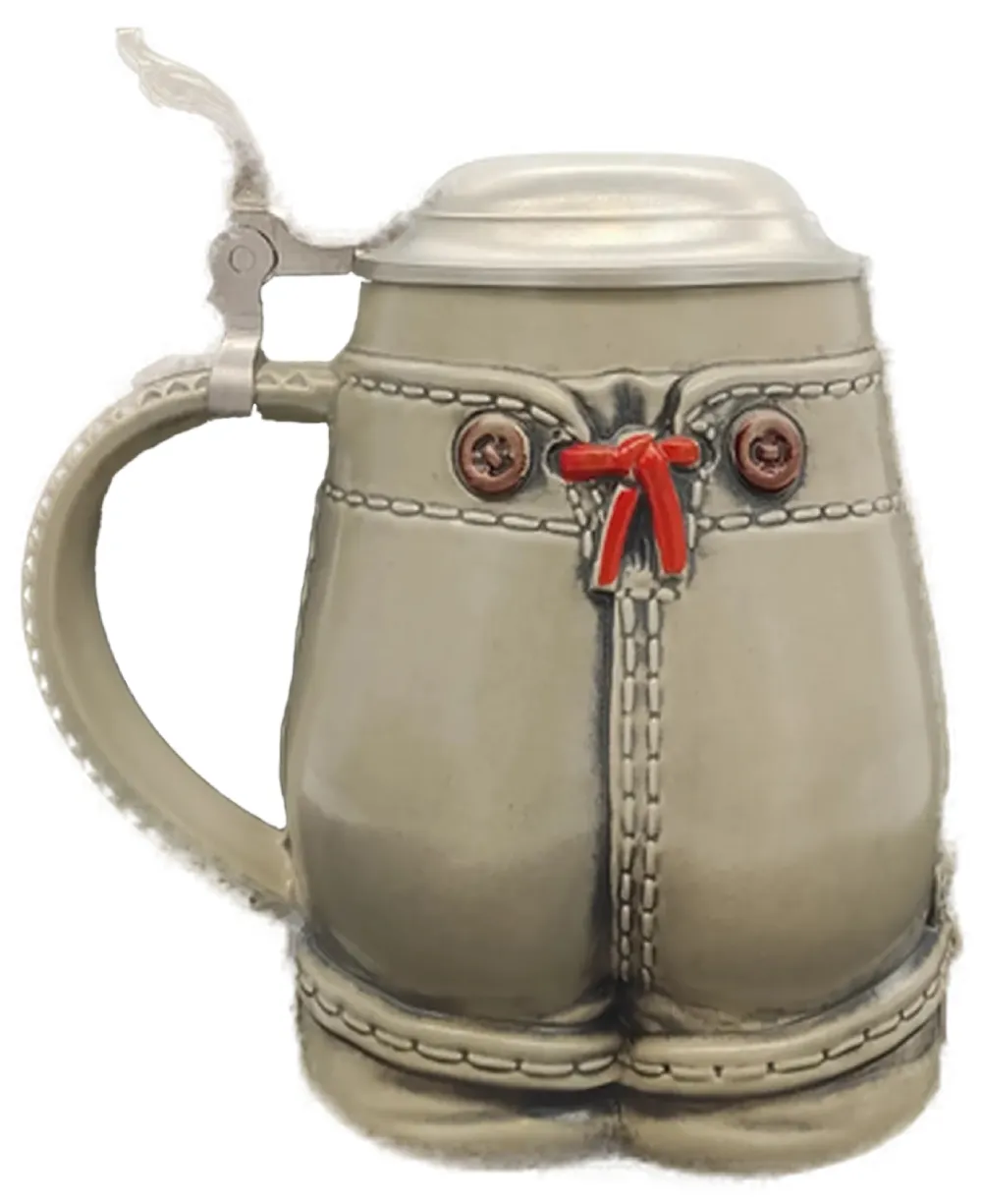 Gerz Bierkrug mit Zinndeckel - 16cm Höhe – Bild 2