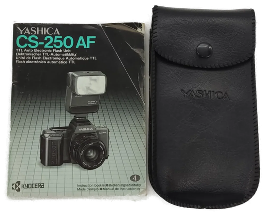 Yashica CS-250AF Flash Unit / Blitzlicht mit Beschreibung und Tasche – Bild 3