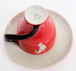 JULIUS MEINL 10-teiliges Set aus Kaffee- und Untertassen in rot-weiß-braun - Bild 3