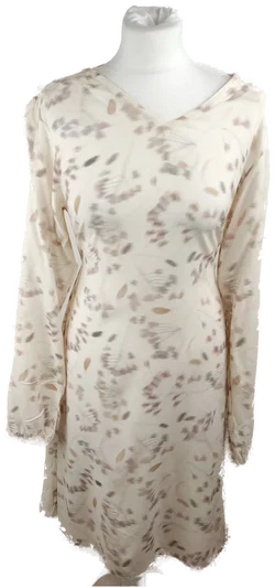 Damen-Midikleid S/36 | Cremefarben Geblümt