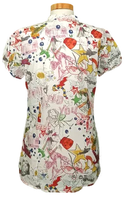 Desigual Damen bluse weiß gemustert Gr. S - Bild 2