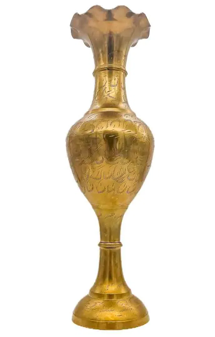 Deko Vintage Vase aus Messing mit Gravur - Bild 4