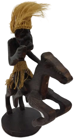 Afrikanische Holzfigur Reiter Auf Pferd | Deko - Bild 3