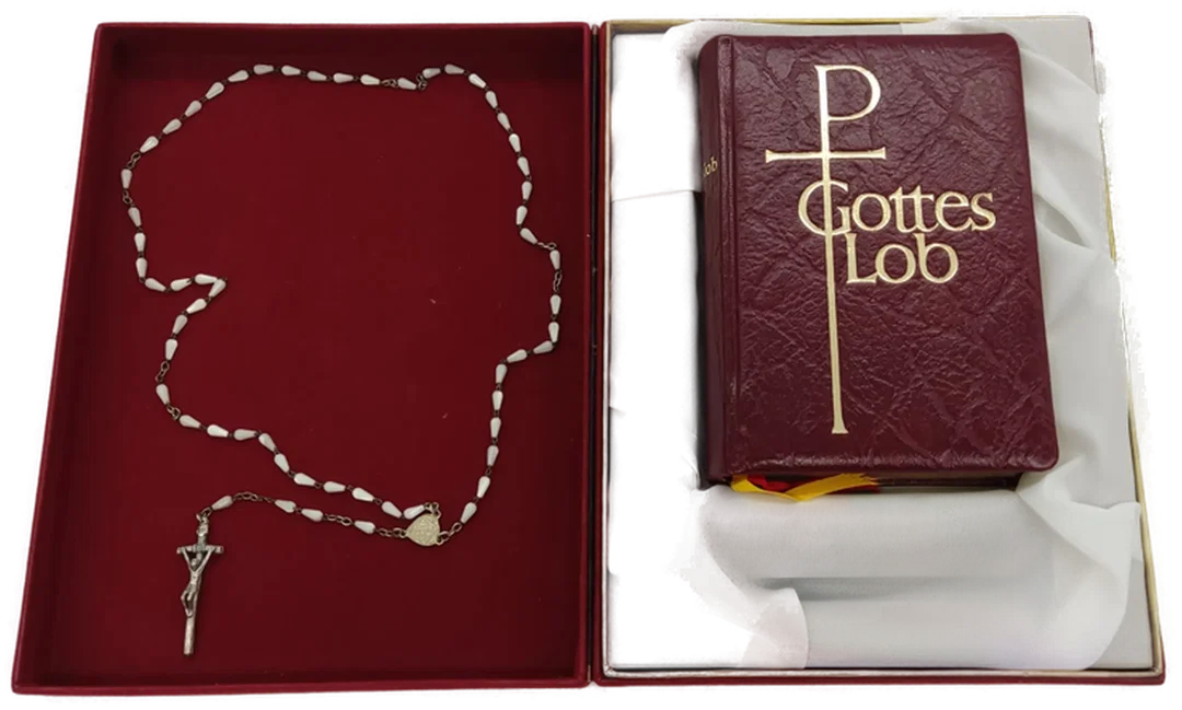 Andenken an die hl. Firmung "Gotteslob mit Rosenkranz" von 1975 /Bibel – Bild 9