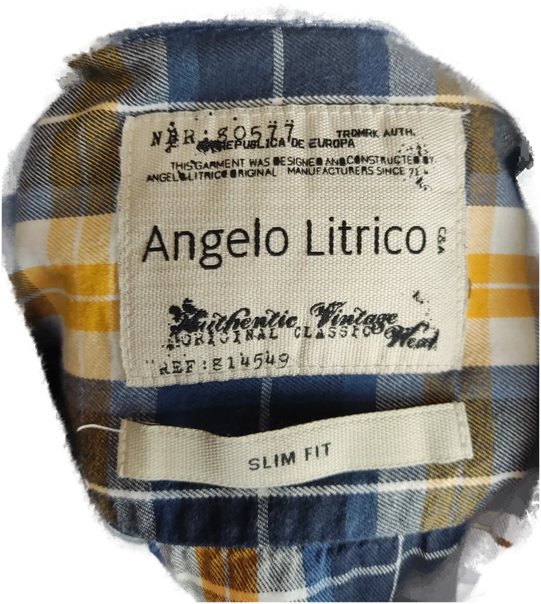 Angelo Litrico Hemd L | Blau-Gelb Kariert – Bild 4