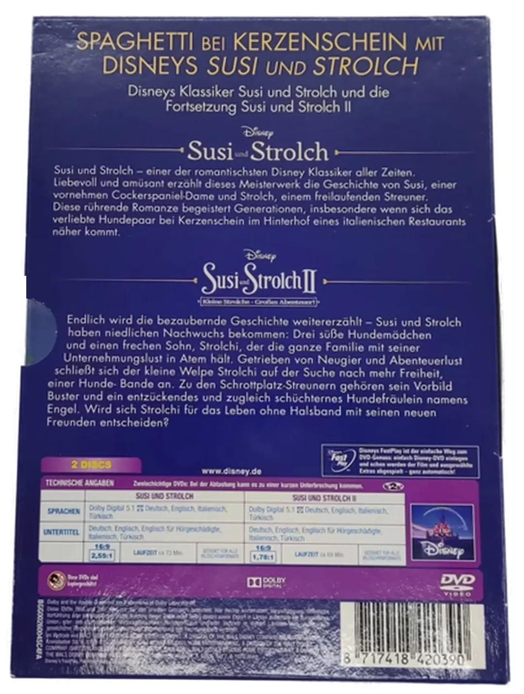 2 DVD's Dísney Susi und Strolch und Susi und Strolch II – Bild 3