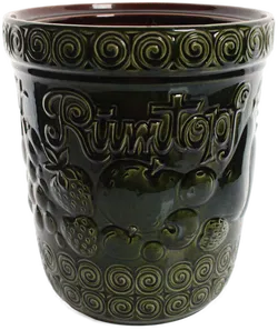 Vintage Rumtopf West Germany – Grünglasierter Keramiktopf mit Reliefdekor - Bild 2