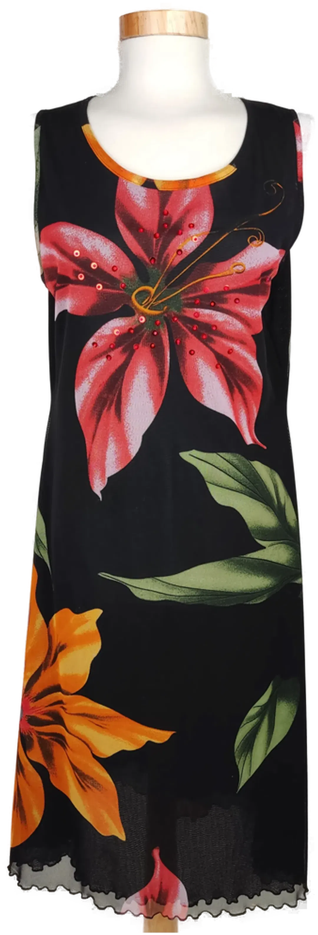 Taifun Damen Kleid schwarz geblümt - XL/42 - Bild 1