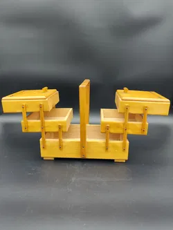 Kleines Vintage-Nähkästchen / Eiche - Bild 4