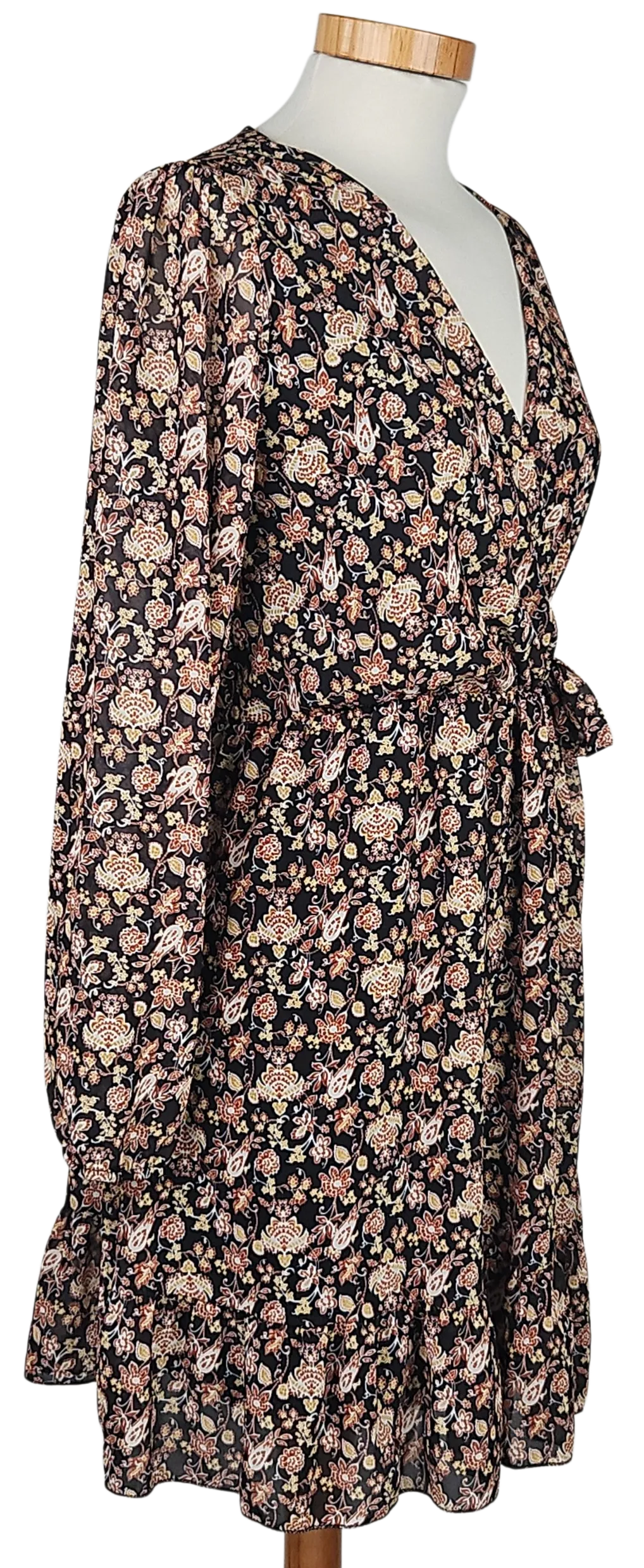 JOHANNA Damen Midikleid, schwarz/grün - Gr. XS  – Bild 3