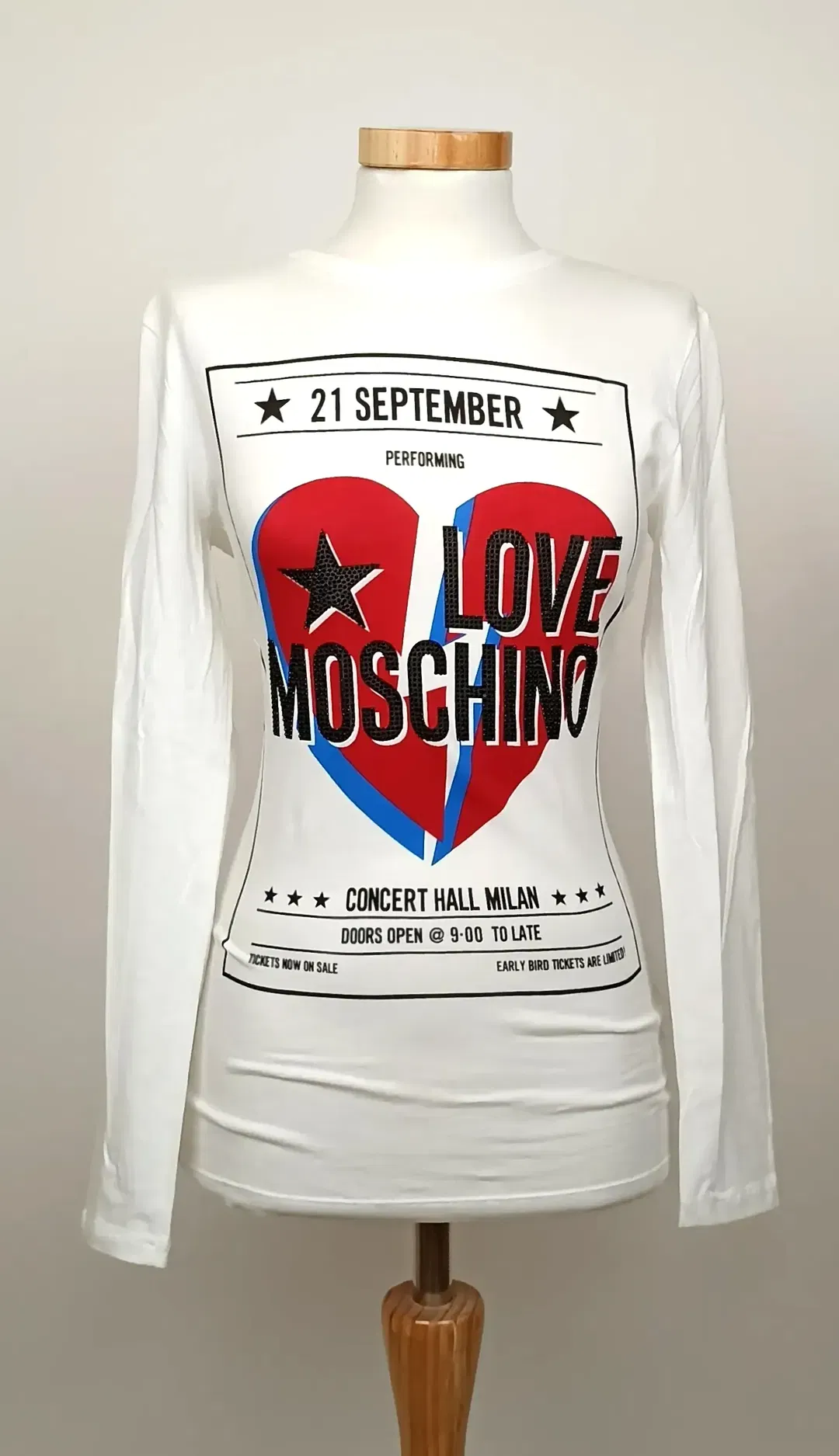 Love Moschino Langarmshirt weiß Gr. 36 - Bild 1