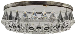 Alte Glasschüssel mit Metallrand - Bild 4