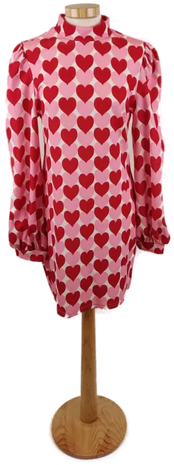 Damen Tunika Kleid, Langarm mit Herzen, Gr. L - Bild 1