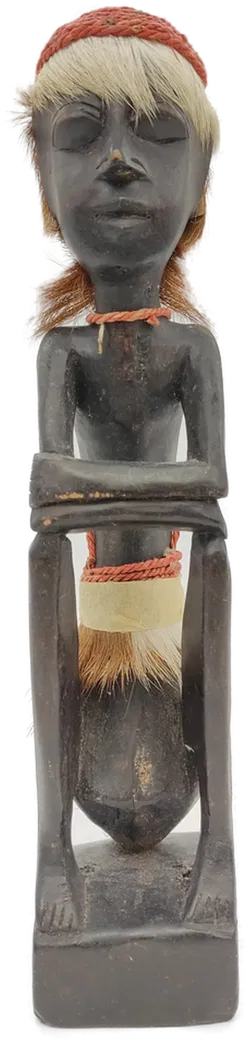 Afrikanische Holzfiguren hockend 2 Stück - Bild 3