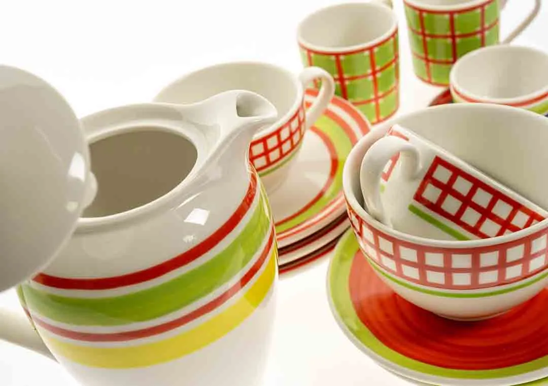 Set " Rosenthal Casual Orchard"- 7 Untertassen, 7 Tassen und eine Kanne – Bild 2