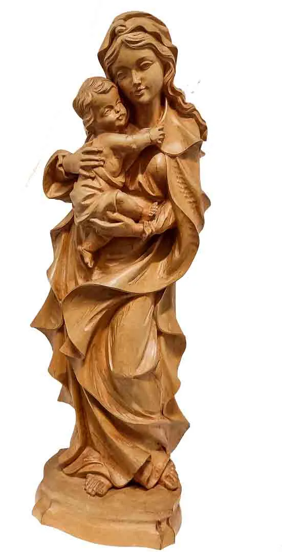 Klassische Madonna mit Kind aus Holz - Bild 1