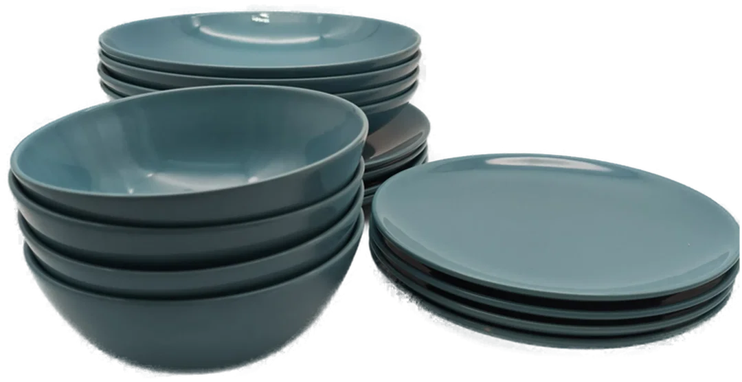 Tafelservice für 4 Personen, 16-teilig, Steinzeug, hellblau, Ikea - Bild 1