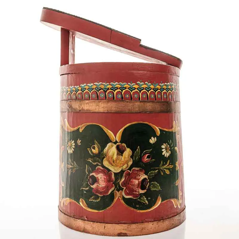 Schuhputzhocker Dekor Bauernmalerei  – Bild 2