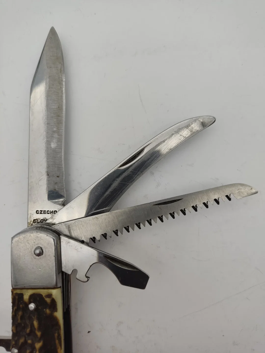 Mikov Fixir Jagdtaschenmesser mit Lederscheide | Tschechoslowakischer Schatz – Bild 5