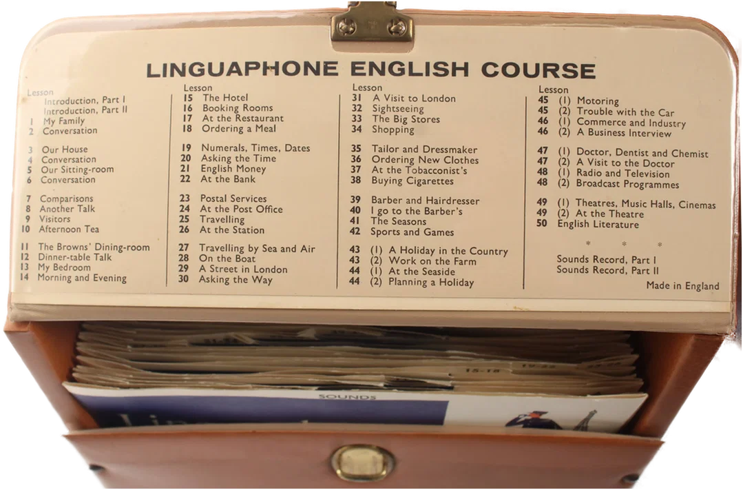 Linguaphone English Course – Vintage Sprachkurs mit Schallplatten – Made in England – Bild 4