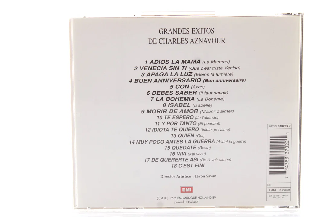 CD "Charles Aznavour – Grandes Éxitos" (1995, EMI) – Best Of / Greatest Hits CD – Bild 2