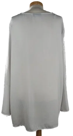 Bluse 'Canda Premium', langarm mit Rundausschnitt und Zipp, weiß Größe 50 - Bild 3