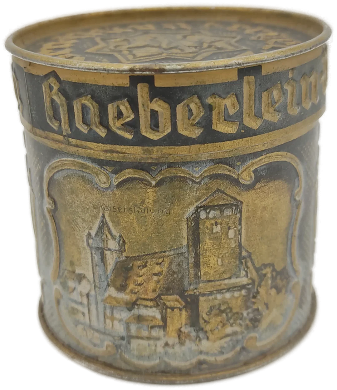 Nürnberger Lebkuchendose Gold, geprägtes Relief | Vintage-Schatz - Bild 1