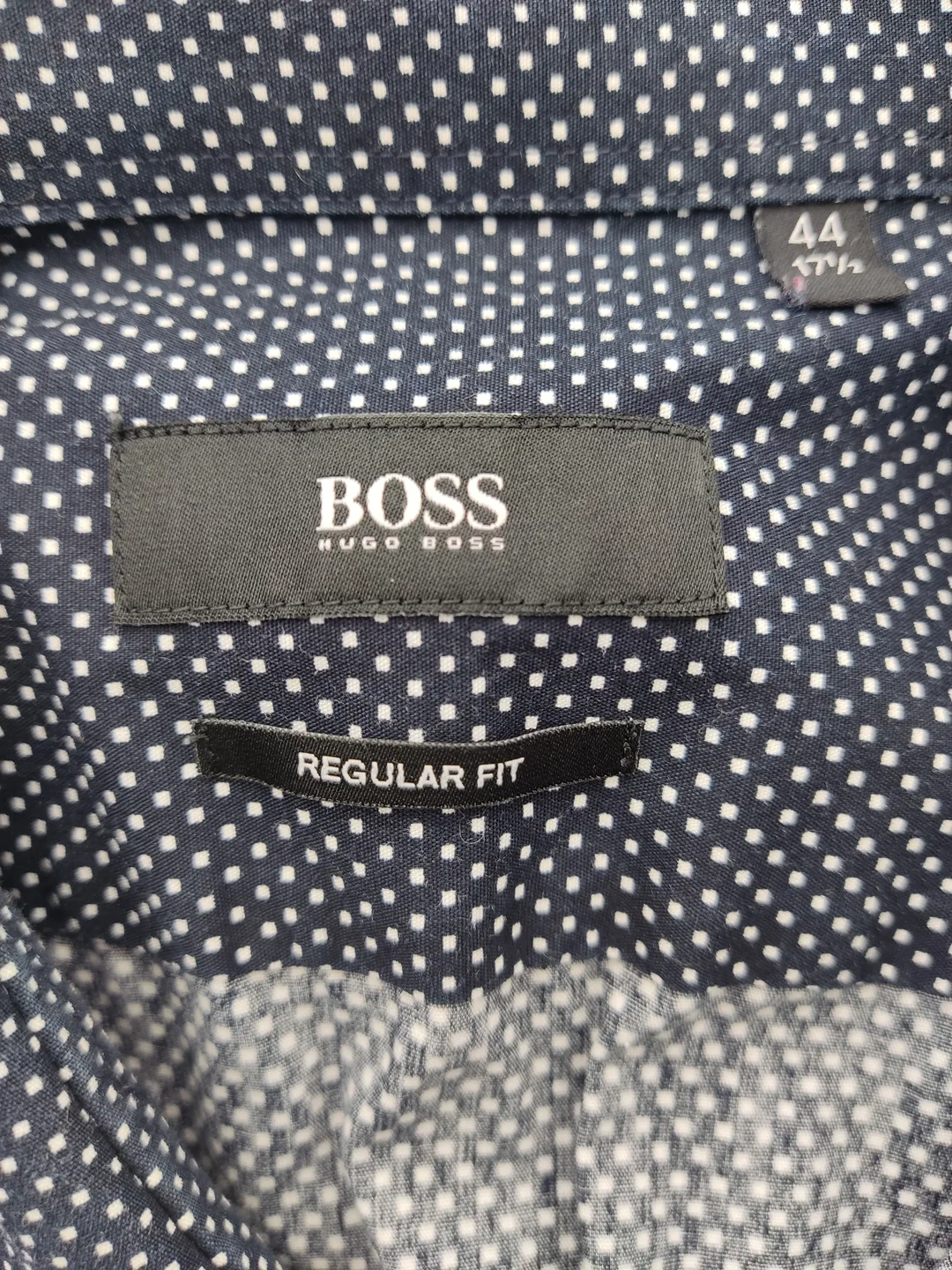 Hugo Boss Herren Hemd schwarz/weiß gepunktet Gr. 44 (17.5) – Bild 3