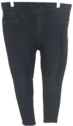 Jeans lang mit Stretch und Gummizugbund, dunkelblau mit Taschen, Größe 44 - Bild 1