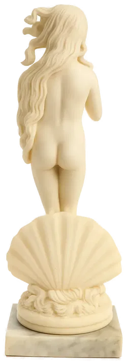 Venus-Figur auf Marmorsockel — elfenbeinfarbene Skulptur, H ≈ 31 cm (Deko / Sammler) - Bild 3