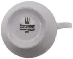 Waldsassen Bavaria, 3 Kaffeetassen, Porzellan mit Goldrand, Vintage – Vorschau 4
