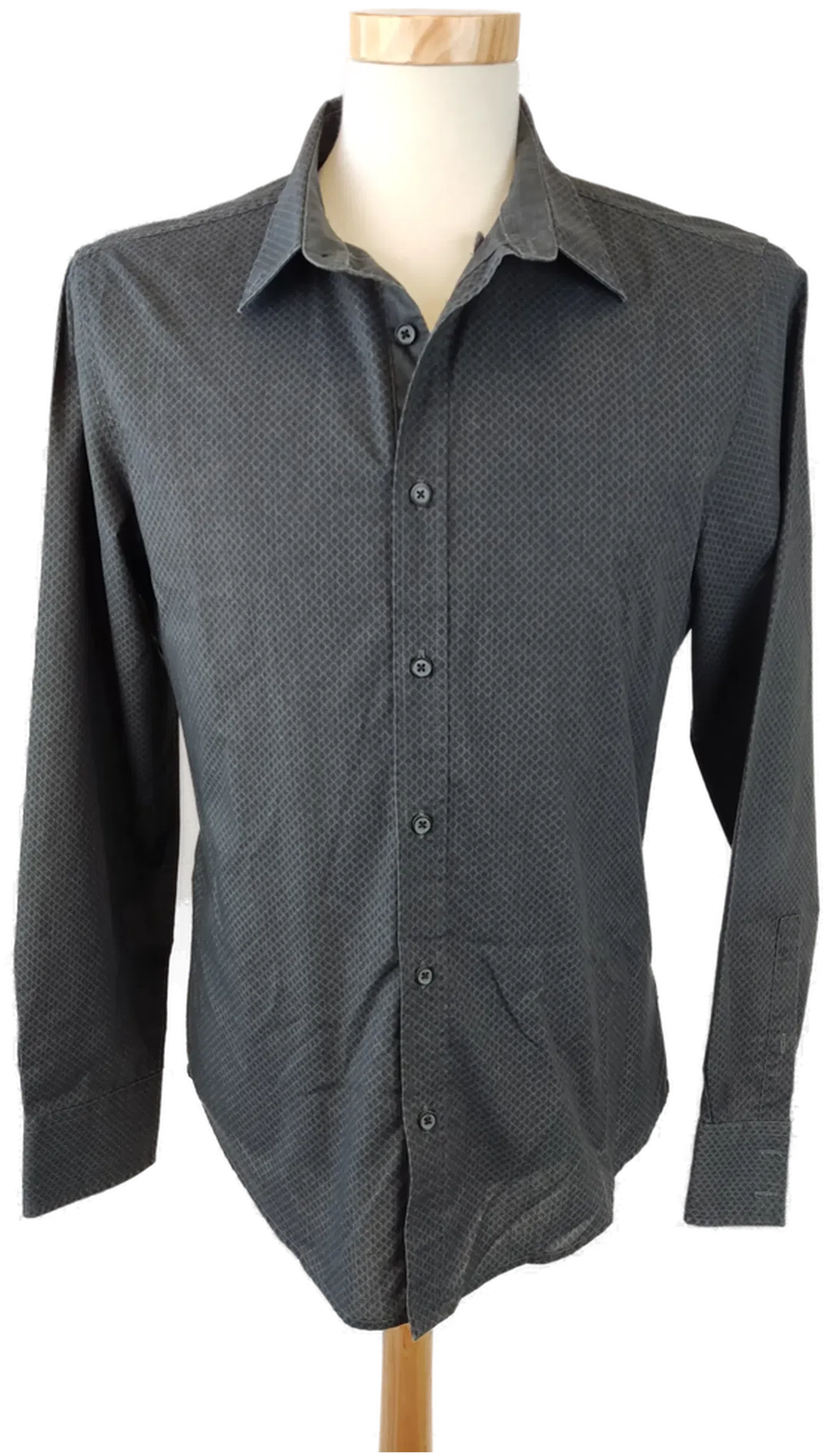 SMOG Herrenhemd dunkelgrau - Gr. M (Slim fit) - Bild 4