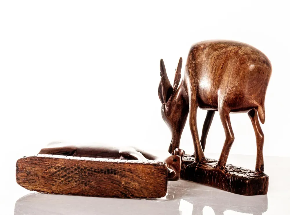 Gazelle/Antilope aus Holz - 2er Set - Bild 4