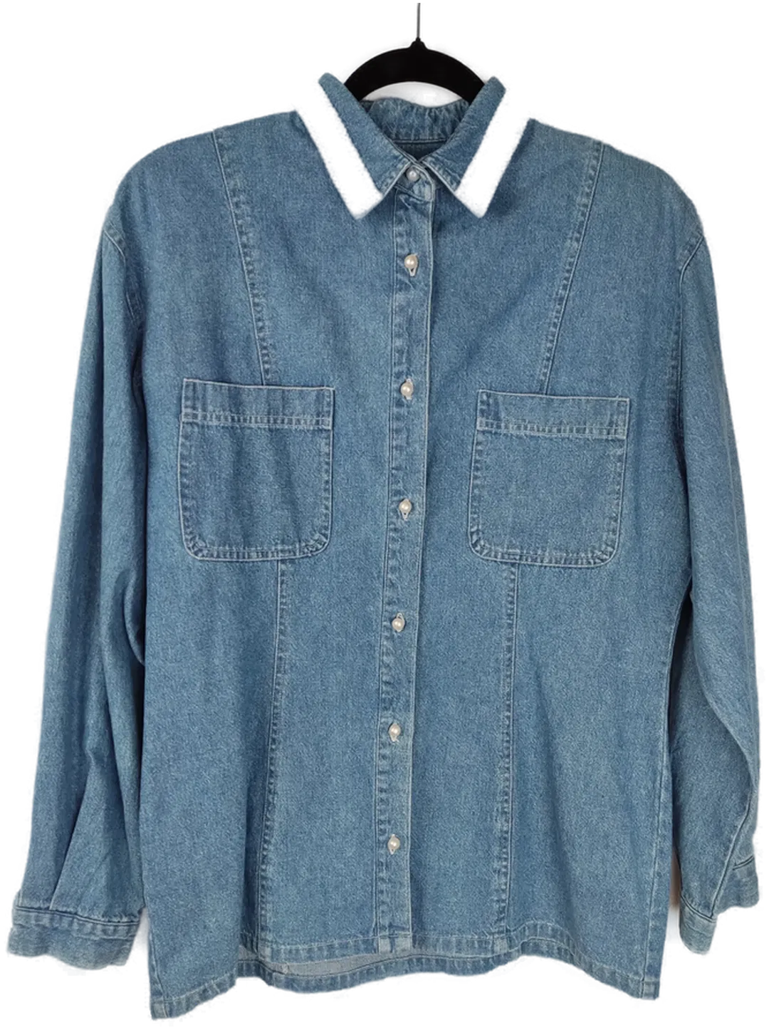 Damen Jeansbluse s.Oliver Perlenkragen | Casual Mit Glanz - Bild 4