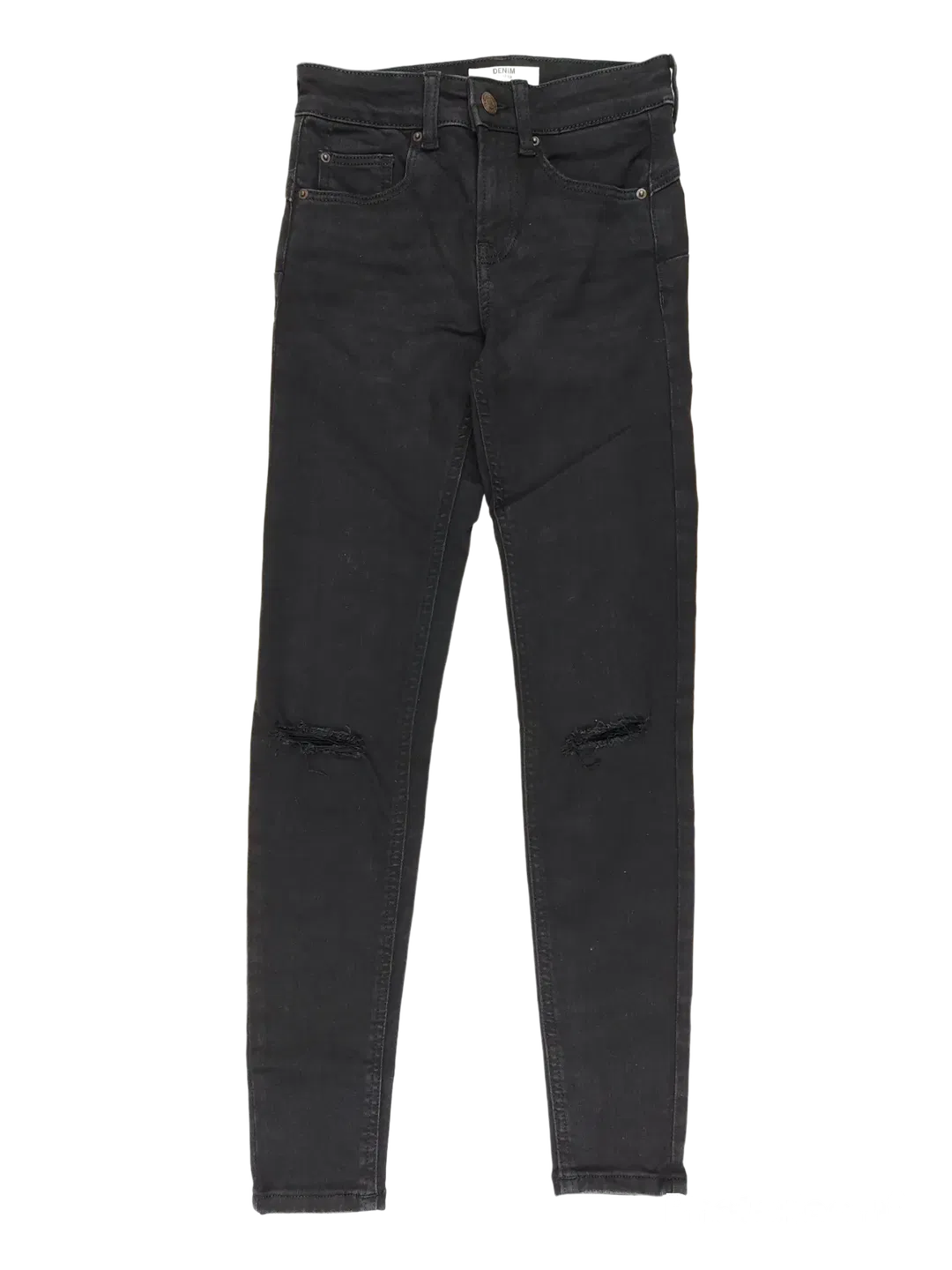 Bershka Mädchen Jeans, schwarz - Gr. 32 - Bild 3