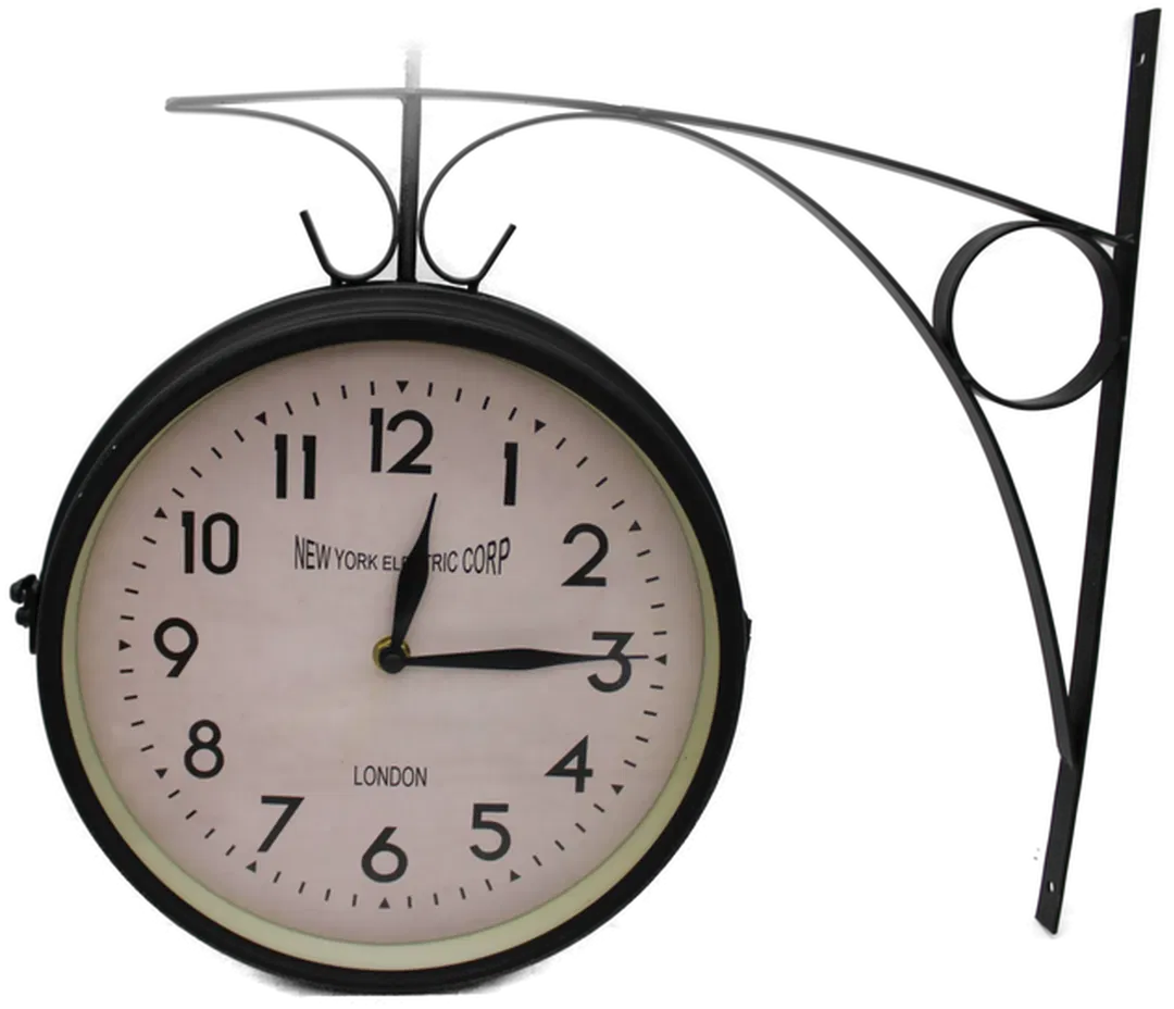 Nostalgische Bahnhofsuhr / Wanduhr im Retro-Design | Beidseitig lesbar | Ø 25 cm  - Bild 3