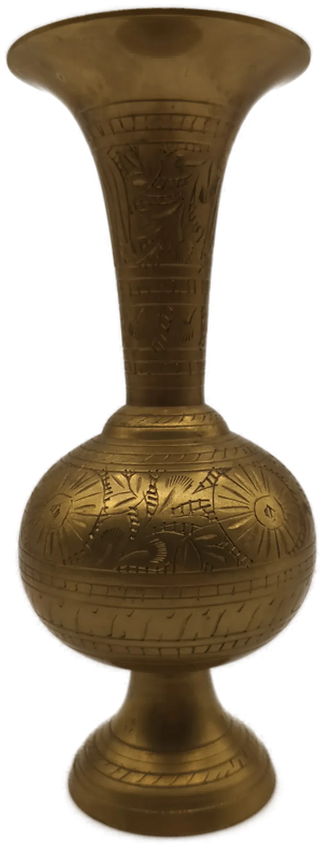 Vintage Messing Vase Indien, handgraviert und patiniert - Bild 1