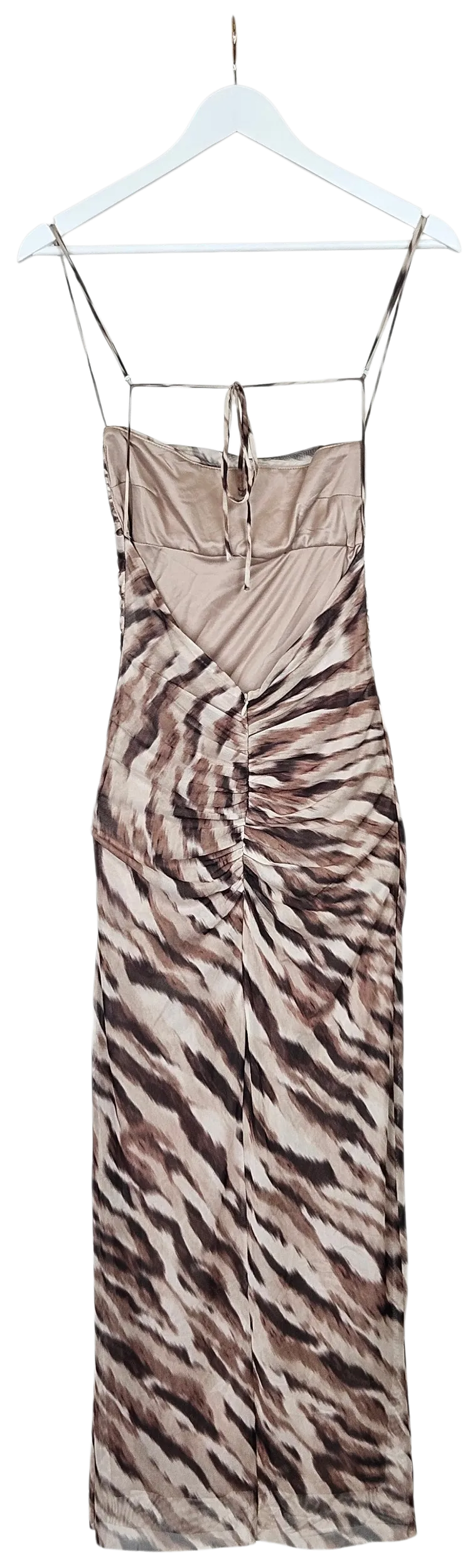 ZARA Damen Maxikleid mit Animal Print, braun - Gr. S – Bild 2