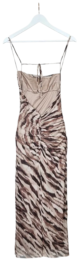 ZARA Damen Maxikleid mit Animal Print, braun - Gr. S – Vorschau 2