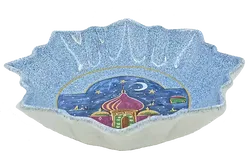 Weihnachtsteller blau gemustert - Bild 1