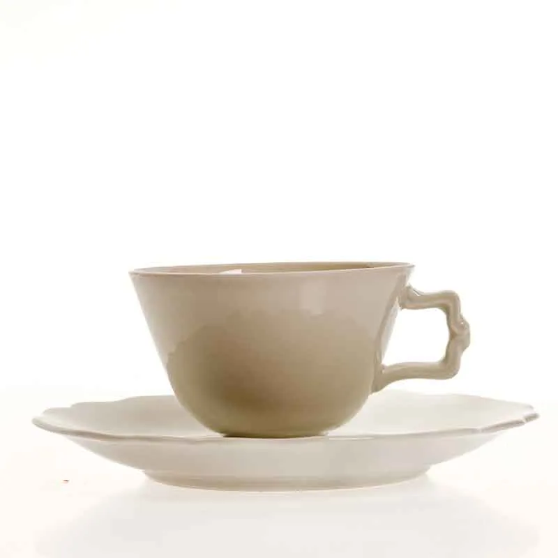 Wien Augarten 4 Mocca Tassen + Untertassen Belvedere 114 weiß - Bild 1